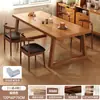 Mesa de Comedor Restaurante de Comida Rápida Cafetería Mesa de Comedor Moderna Simple Mesa Rectangular de Placa Grande Set de Mesa y Sillas Comerciales para Catering