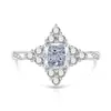 Anillo de Estrella de Ocho Puntas con Corte Flor de Hielo de Piedra Preciosa Colorida, Popular en Tiktok, Moderno y Sencillo, Anillo de Diamante de Alto Carbono Chapado en Oro, Dropshipping para Transmisiones en Vivo