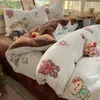 Inverno [Inspecionado] Ins Doce Leite Fresco Lã Conjunto de Quatro Peças Conjunto de Três Peças para Dormitório Estudantil Capa de Edredom Individual