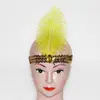 Diadema Popular Transfronteriza de Plumas de Avestruz con Lentejuelas Tocado Indio Tocado de Plumas para Fiesta de Disfraces