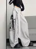 Pantalones de chándal de estilo retro americano de moda con estampado de letras y tie-dye, superpuestos, tipo cimitarra, unisex, para street dance, holgados, de pierna ancha