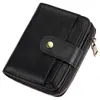 Billetera Corta Nueva para Hombre Gaekeao con Cremallera y Broche, Bolsillo para Monedas, Portatarjetas Vintage de PU, Billetera, Fabricante en Stock