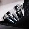 Joias de unha de cruz novas transfronteiriças para Halloween, punk, liga metálica escura, acessórios de unha DIY