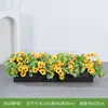 Flores Artificiales Paisajismo Girasol Flores Artificiales Valla Plantas Verdes Maceta Canaleta para Flores Separador de Girasol Decoración de Esquina Flores de Borde de Camino