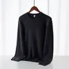 Suéter Pulôver Masculino Outono/Inverno 2025 Não Amassa Gola Redonda Camisa Base Slim Fit Estilo Simples Japonês Tricô
