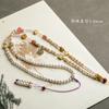 Collar de Cordón con Perlas de Agua Dulce Naturales y Piedras Preciosas Múltiples para Mujer, Cadena Larga Dorada Antigua para Suéter, Cordón con Colgante de Jade y Oro, Regalo