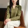 Suéter macio verde estilo preguiçoso deste ano para mulheres, outono e inverno, camada interna de caimento solto, top de tricô afina a silhueta