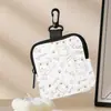Porta-moedas com Estampa de Gatinho Fofo, Bolsa de Armazenamento Impermeável em Couro Sintético com Zíper, Estojo Multifuncional Mini para Fones de Ouvido