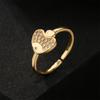 Aogu fuente transfronteriza INS con anillo abierto geométrico de animal simple chapado en oro real cobre joyería de circonita para mujer