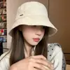 Chapéu de Pescador Minimalista Estilo Japonês com Aba Larga para Mulheres, Chapéu de Sol Fino para Primavera e Verão com Proteção Solar que Faz o Rosto Parecer Menor, Adequado para um Look Natural
