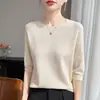 Top de punto fino de manga media con cuello redondo, de primera línea transfronterizo, listo para usar, primavera-verano, para mujer, camiseta corta holgada de manga raglán con corte
