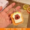 Chaveiro Pingente Criativo de Capivara Fofa com Tema de Comida, Decoração de Mochila Feminina, Pequeno Presente