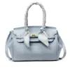 Bolso Platino de Gran Capacidad Bolso de Mujer Patrón Granulado Simple Elegante Bolso de Hombro Estilo Extranjero Versátil Cerradura Bolso Cruzado Portátil
