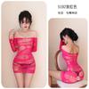Ropa Interior Sexy de Noche Larga Hueca Ropa Sexy de Red Pijama Ropa de Dormir Pasión Tentación traje talla grande 5192