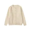 Yidao Vintage 2026 Otoño Nuevo Japonés Retro Sencillo Color Sólido Holgado Cuadros de Piña Cardigan de Punto Suéter