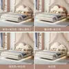 Cama Infantil para Niña Cama Rosa de Princesa Colgante Entorno de Apartamento Pequeño Cama de Piel Ecológica Cama Doble Nube Cama Suave Muebles