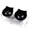 Cuenco Antideslizante Inclinado para Beber y Comer Gatos, Individual/Doble Cuenco, Cuenco con Orejas de Gato, Cuenco Grande para Agua, Cuenco con Patas Altas para Proteger la Columna Cervical, Doble Cuenco