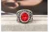 Moda Transfronteriza Personalidad Retro Águila Incrustado Rubí Anillo Anillo Anillo Liso Anillo Geométrico Anillo Europeo y Americano