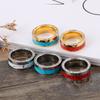 Fabricantes de origen al por mayor joyería de acero inoxidable moda europea y americana acero de titanio micro incrustado diamante completo anillo turquesa