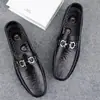Mocasines de Lujo Ligero para Hombre Piel Genuina 2026 Nuevo Estilo Slip-ons Marca de Tendencia Casual Británico Estampados Mocasines de Un Paso