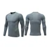 Body de Base de Alta Elasticidade para Uso Externo Masculino Corrida Esportes Ciclismo Secagem Rápida Respirável Estampado Manga Longa Camiseta Top de Treino