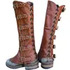 Amazon Medieval Viking Cavaleiro Fivela de Cinto PU Renda Manga Cobertura de Sapato Calçados para Pernas Botas Fotografia de Filme Estrada