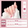 Nail art peça cor onda padrão com diamante desgaste nail art terminado patch removível unhas postiças atacado