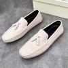 Sapatos masculinos casuais de couro com cadarço estilo brogue Tods tamanho grande 48 transfronteiriços mocassins slip-on sapatos de dirigir com sola macia sapatos masculinos
