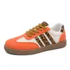 Zapatillas de Entrenamiento para Mujer 2025 Otoño Nuevas Talla Grande Planas Blancas Bloque de Color Retro Versátiles Deportivas Casuales