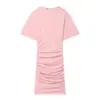 Venta Caliente Transfronteriza Aliexpress Nuevo Producto Primavera 2026 Color Sólido Ajustado Moda Plisado Vestido Corto 3253319