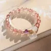 Pulsera de Cristal con Perlas de Cristal Natural Optimizada Pulsera Versátil de Nicho Joyería de Moda de Lujo Ligero Venta al por Mayor para Mujeres