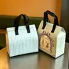 Bolsa Térmica de Papel de Aluminio para Llevar para Té de Burbujas, Catering y Postres; Empaque Desechable de Tela No Tejida Engrosada para Uso Comercial