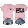 Tendência Transfronteiriça Europeia e Americana Eu e Minha Melhor Amiga Temos Camiseta Elegante de Gola Redonda com Estampa Frente e Verso de Manga Curta