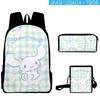Mochila de tres piezas con diseño de perro de orejas grandes de Cinnamoroll, Yugui Dog y Sanrio