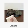 Sombrero Octagonal de Cuero con Hebilla Estampado de Leopardo Retro Americano para Mujer, Sombrero de Artista de Moda Versátil Y2K Millennial Tendencia Adelgazante