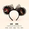 Tocado de Halloween Sombrero Mágico de Bruja Diadema Decoración de Maquillaje Diadema de Encaje Horquilla de Calabaza Accesorio para el Cabello de Fantasma