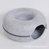 Nido de Gato de Fieltro Transpirable Casa de Gato de Verano Cueva de Gato Cerrada con Cremallera Túnel de Gato Juguete Donut Hecho a Mano