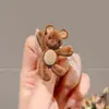 Pasador de Oso Saludador para Niñas Pinza Lateral Linda para Bebé Pinza para Flequillo de la Frente Pinza Exquisita de Terciopelo para Niñas Pequeñas
