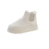 Botas de Nieve para Mujer Invierno Cálidas Talla Grande Zapatos de Algodón para Mujer 2026 Nuevo Estilo de Invierno Color Puro Banda Elástica Suela Plana Caña Corta Botas de Algodón