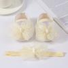 Nuevos Zapatos Lindos de Princesa para Bebé de 0-1 Año Traje con Banda para el Cabello Zapatos de Vestir para Luna Llena y Cien Días Zapatos para Bebé