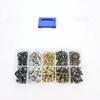 150 juegos de tornillos para cinturón de aleación de zinc de 5 colores, clavos para mancuernas, accesorios para bolsas, remaches de cabeza de monje, suministro transfronterizo