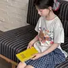 Conjunto de Dos Piezas a Cuadros de Manga Corta para Niña Verano 2026 Nuevo Diseño de Oso Elegante Vestido Tarta Conjunto para Niños Moderno