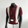 Camisa polo de punto jacquard con cuello a rayas, fresca, manga corta, hilo transpirable, estilo 'old money' italiano, para hombre, con bloques de color, blanco