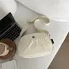 Bolso de Hombro Coreano de Aspecto Elegante Nuevo Bolso Cruzado Ligero Casual Color Sólido Plisado Gran Capacidad Bolso para Estudiante Mujer