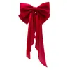 Diadema Coreana con Lazo Rojo para Novia, Lazo Grande Exagerado de Satén, Lazo para el Cabello, Accesorios Decorativos de Año Nuevo
