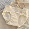 Ropa interior antibacterial de algodón puro para mujer con entrepierna extendida de 18 cm, grado A apta para bebés, estampado floral, bragas triangulares para niñas