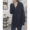 Sudadera con Capucha y Media Cremallera 2026 para Mujer, Nuevo Estilo Otoñal, Modelo Popular Talla Grande, Top Holgado de Manga Larga de Longitud Media