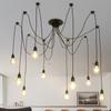 Lámpara de araña retro de estilo largo con diseño de flores dispersas de Tienv, estilo nórdico, para restaurantes, cafeterías y tiendas, con múltiples cabezales para habitaciones de familias.