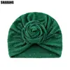 Chapéu Transfronteiriço para Mulheres com Lantejoulas e Turbante Floral, Chapéu Lenço Étnico, Chapéu para Quimioterapia, Chapéu Turbante Popular e da Moda