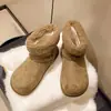 Sapatos Casuais de Algodão Pequena Batata com Forro de Lã Quente para Mulheres, Novos Botas de Neve com Solado Grosso e Forro de Pelo